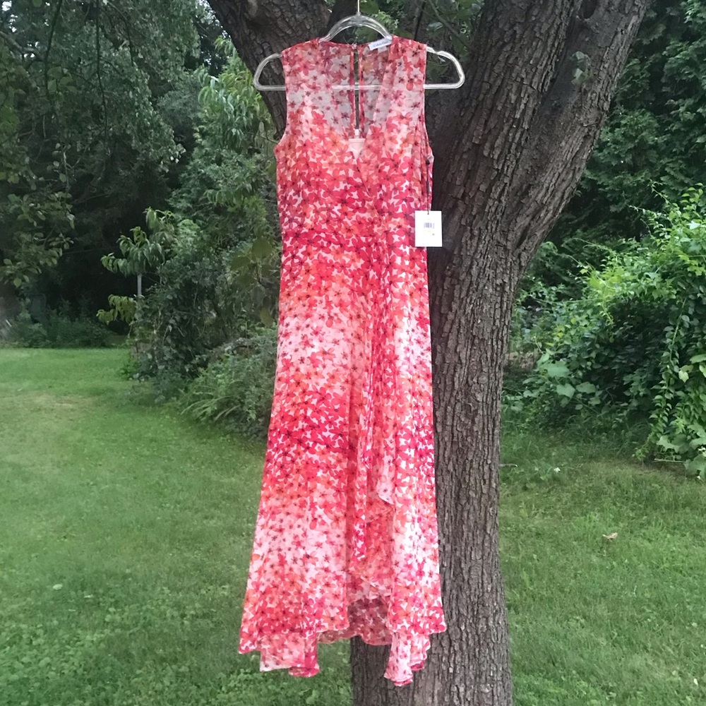 NWT Calvin Klein semi-sheer two-piece dress